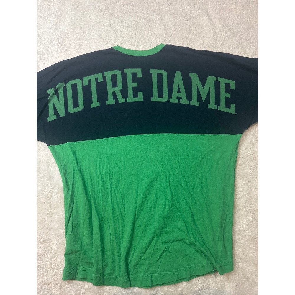 League Notre Dame Spirit Jersey Women S Green Navy Colorblock Tee - Picture 4 of 4